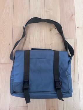 Patagonia Blue Messenger Bag with Black Straps